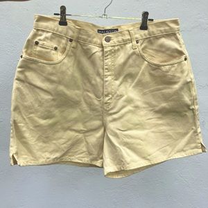 HALSTON vintage pale yellow denim shorts